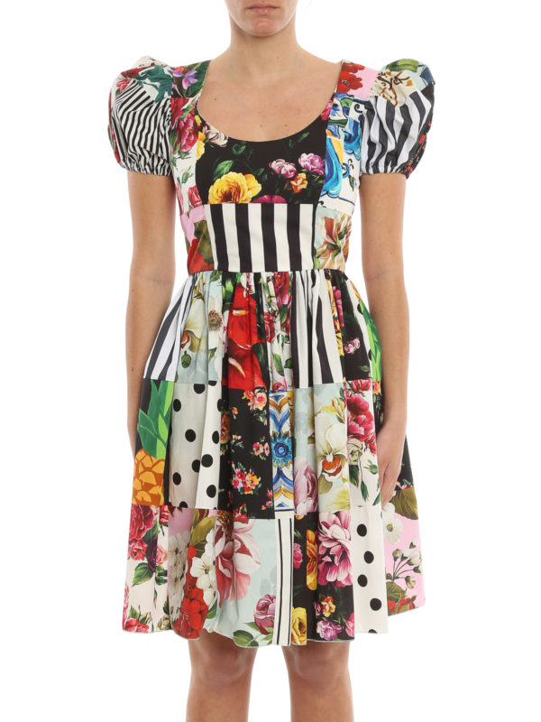 The Best Shops DOLCE & GABBANA: ニーレングスドレス - 膝丈ドレス - Sicilian Patchwork